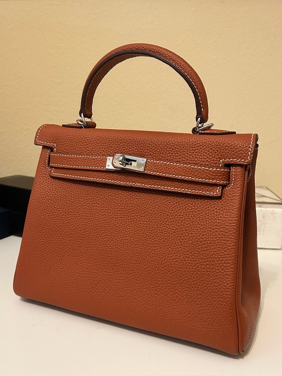 Handbags - 25cm Caramel Brown Top-Handle Leather Satchel